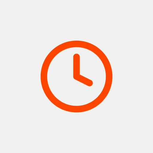 Clock icon representing business hours for OZ General Contracting, emphasizing operational availability for customer consultations and estimates.