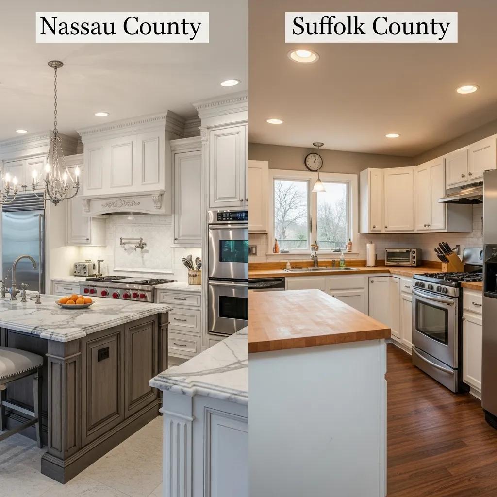 Comparison of kitchen styles in Nassau and Suffolk counties