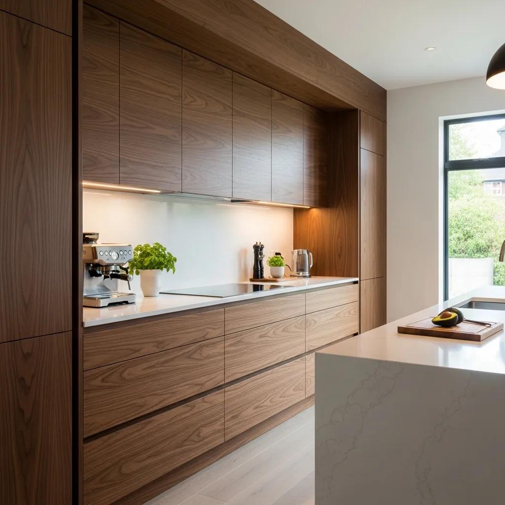 Modern kitchen featuring CNC fabricated cabinetry with sleek design and precision finishes